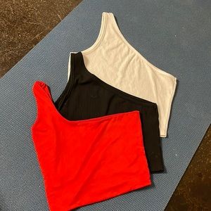 Shein and Amazon one shoulder top set